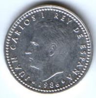 1 песета 1986 г. Испания