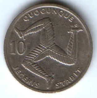 10 пенсов 1992 г. Остров Мэн