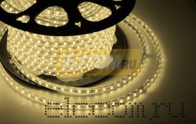 LED лента Neon-Night, герметичная в силиконовой оболочке, 220V, 10*7 мм, IP65, SMD 3528, 60 диодов/метр, цвет светодиодов теплый белый, бухта 100 метров