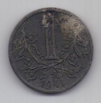 1 крона 1941 г. Богемия и Моравия(Чехия-Германия)