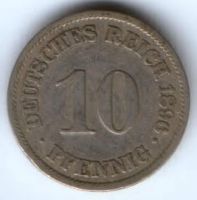10 пфеннигов 1896 г. Германия