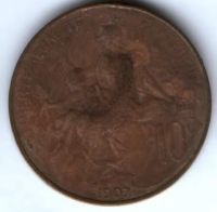 10 сантимов 1907 г. Франция