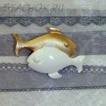 Брошь "Рыбки" под золото, эмаль