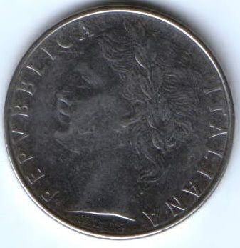 100 лир 1976 г. Италия