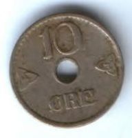 10 эре 1924 г. Норвегия