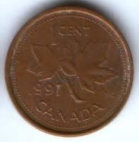 1 цент 1997 г. Канада