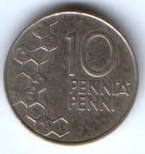 10 пенни 1991 г. Финляндия