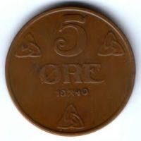 5 эре 1940 г. Норвегия