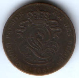 2 сантима 1862 г. редкий год Бельгия