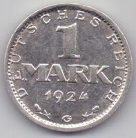 1 марка 1924 г. G. AUNC. Германия