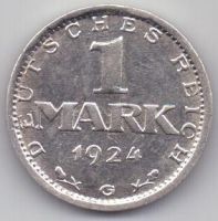 1 марка 1924 г. G. AUNC. Германия