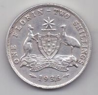 1 флорин 1936 г. XF. Австралия . Великобритания