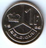 1 франк 1989 г. Бельгия