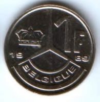 1 франк 1989 г. Бельгия