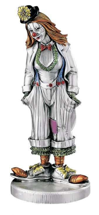 Серебряная коллекционная фигурка клоунессы в котелке (Италия)