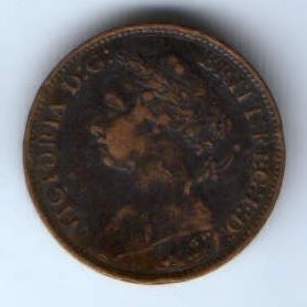 1 фартинг 1884 г. Великобритания