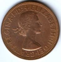 1 пенни 1966 г. XF Великобритания