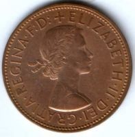 1 пенни 1966 г. XF Великобритания