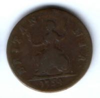 1 фартинг 1754 г. Великобритания