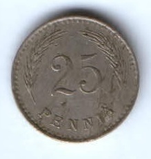 25 пенни 1930 г. редкий год Финландия