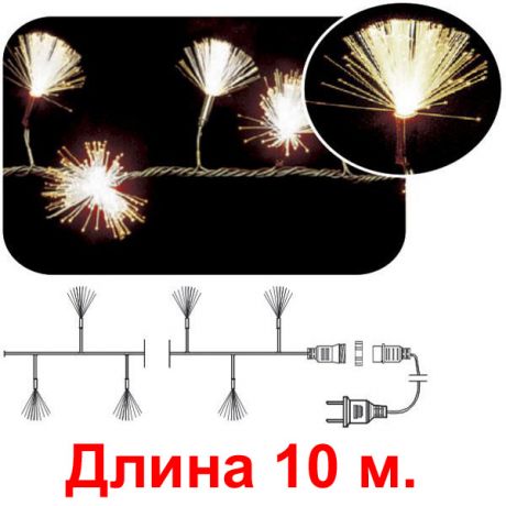 Кисточки белые, 100 светодиодов
