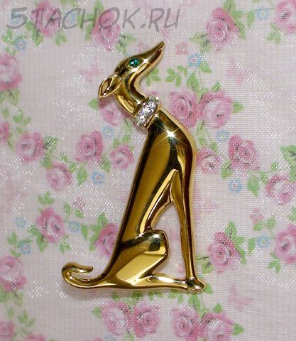Брошь "Грейхаунд" под золото