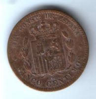 5 сантимов 1879 г. Испания