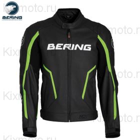 Мотокуртка кожаная Bering Gear, Черный с зеленым