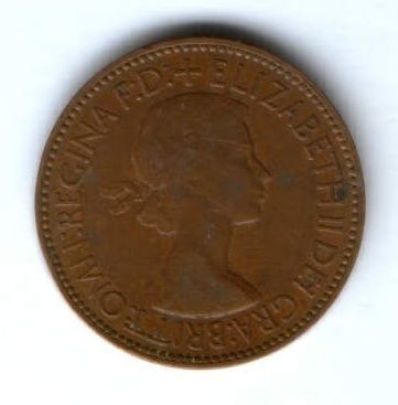 1/2 пенни 1953 г. Великобритания