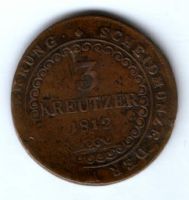 3 крейцера 1812 г. E Австрия
