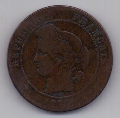 10 сантимов 1870 г. редкий год. Франция