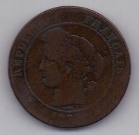 10 сантимов 1870 г. редкий год. Франция
