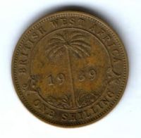 1 шиллинг 1939 г. Западная Африка