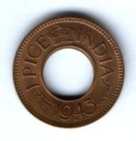 1 пайс 1943 г. Индия