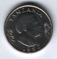 1 шиллинг 1992 г. Танзания