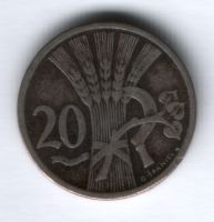 20 геллеров 1922 г. Чехословакия
