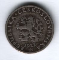 20 геллеров 1922 г. Чехословакия