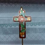 Закладка для Библии под золото/клуазоне/красная