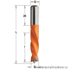 Сверло присадочное глухое D 8 l 30 L 55,5 S 8 вр. RH CMT 306.080.11