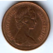 1/2 пенни 1971 г. AUNC Великобритания