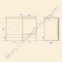 Схема тумбы под компактную стиральную машину глубиной 45 см