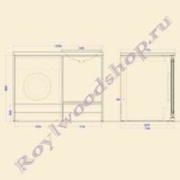 Схема тумбы под полногабаритную стиральную машину глубиной 60 см