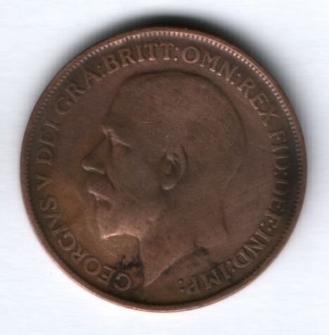1 пенни 1912 г. Н Великобритания