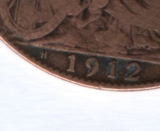 1 пенни 1912 г. Н Великобритания