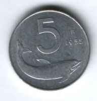 5 лир 1955 г. Италия