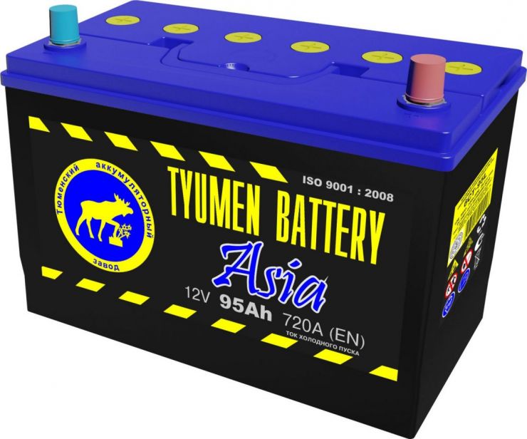 Автомобильный аккумулятор АКБ Тюмень (TYUMEN BATTERY) ASIA 6CT-95L 95Aч О.П. нижнее крепление