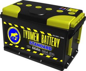 Автомобильный аккумулятор АКБ Тюмень (TYUMEN BATTERY) STANDARD 6CT-66L 66Aч О.П. (низкий)