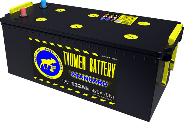 Автомобильный аккумулятор АКБ Тюмень (TYUMEN BATTERY) STANDARD  6CT-132L 132Aч О.П. (3) (евро)