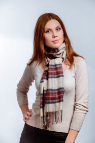 шарф 100% шерсть ягнёнка , расцветка королевский клан Стюарт Парадный Dress  Stewart Tartan  плотность 6
