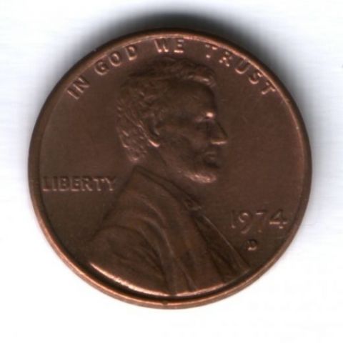1 цент 1974 г. D  США
